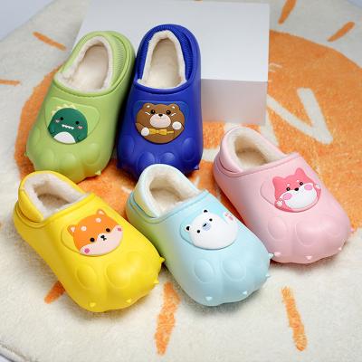 China Wholesale Fashion Trend Winter Fur Slippers Rabbit Rabbit Warm Slip On Slippers Home Children Cotton Slippers for sale