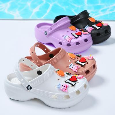 China Thick Sole Slipper Beach Fashion Lady Summer Fashion Trend Outdoor Classic 6cm Clogs Eva Garden Clogs Slippers for sale