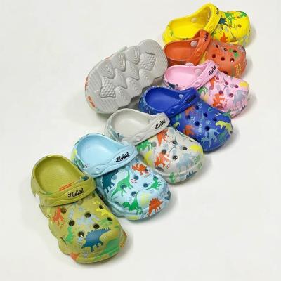 China CUSHIONING Manufacturers Wholesale Summer Cartoon Slippers Cute Cool Garden Eva Clogs Shoes 3D Printing Trend Soft Outsole Children's Slipp for sale