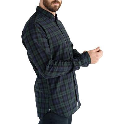 China Logo Men Shirts Plaid Pattern Custom Made Casual Long Sleeve Mens Casual Shirts for sale