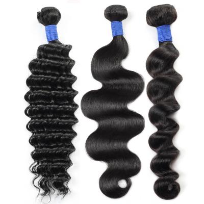 China Virgin High Quality Silky Straight Double Wave Raw Cuticle Pulled Aligned Hair Bundles, Hair Extension Vendors for sale