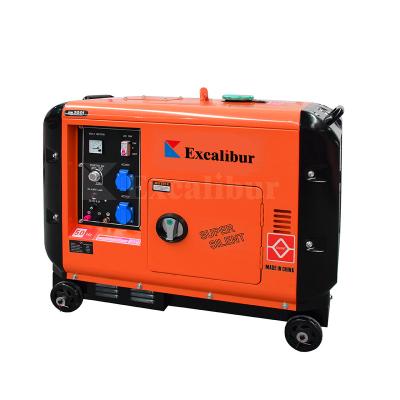 China 2022 NEW EXCALIBUR super silent generator with 10hp OHV type gasoline engine for sale S5000CXS-4/S6500CXS-4/S7500CXS-4 for sale