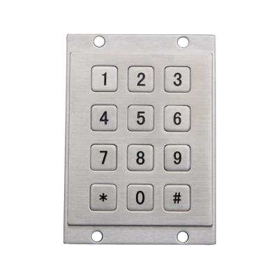 China DAVO LIN Flat Keys Pin Pad 12 Key Metal Vandal Proof Industrial Numeric Keypad for 4x3 Kiosk ATM Ticket CNC Vending Machine Keypad for sale