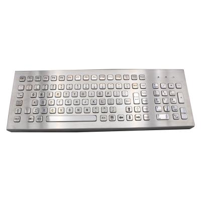 China Waterproof Customizable Industrial Desktop Kiosk Metal Layout Stainless Steel Compact Keyboard Keyboard with F-N Keys for sale