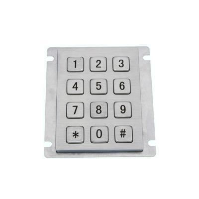 China Vandal Proof Compact Size IP65 12 Keys Dynamic Water Proof And Vandal Proof Stainless Steel Industrial Keypad for sale