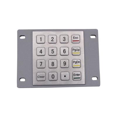 China IP65 Stainless Steel 4x4 Metal Vandal Proof Waterproof Numeric Keypad For Kiosk Industrial Keypad for sale