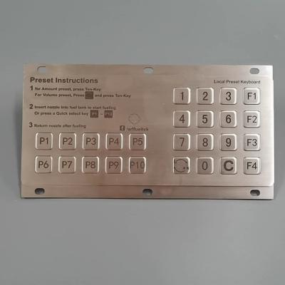 China Industrial Metal Keypad Stainless Steel 26 Keys Dispenser IP65 Weatherproof Rugged Vandal Proof Fuel Dispenser for sale