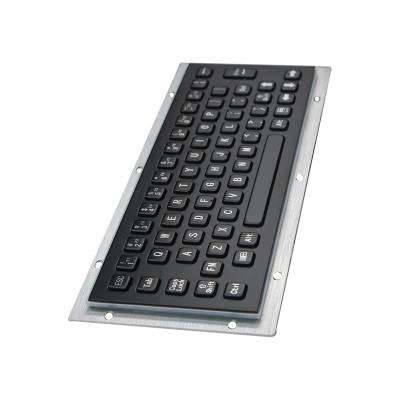 China Self Service Kisok 65 Keys Stainless Steel Panel Vandal Proof Mount PC Black Kiosk Industrial Metal Keyboard for sale