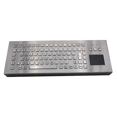 China PS2 Cable USB Ticket Vending Machine Custom 89 Keys Kiosk CNC CNC ATM Machine Stainless Steel With Touchpad Industrial Metal Desktop Keyboard for sale