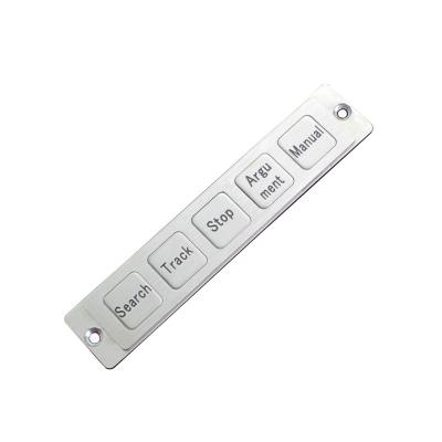 China 5 Keys IP65 Stainless Steel Matrix Function Dynamic Vandal Proof Industrial Keypad With Metal Dome Industrial PCB for sale