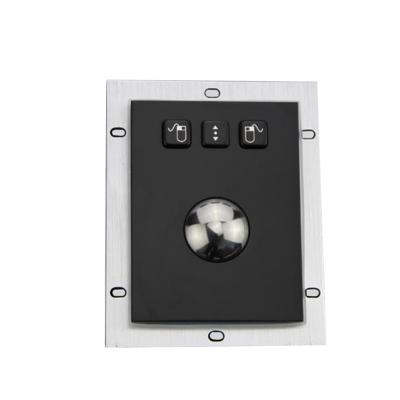 China Vandal Proof Rugged Industrial Panel Mount Black Metal Trackball Mouse With 38mm Diameter Ball for sale