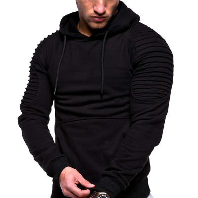 China new Anti-wrinkle men's pullovers striped pleated tattered-sleeve hoodies for sale