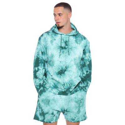 China Wholesale Custom Tie Dye Thermal Tracksuits Tracksuits Fits Men Cotton Shorts And Hoodie Tracksuit Two Piece Set for sale