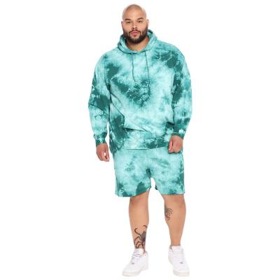 China 2022 Thermal Factory Wholesale Mens Wear Link Dye Active Workout Sets Plus Size 2 Piece Short Set for sale