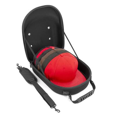 China Travel Hat Baseball Ball Cap Storage Waterproof Protective Hard Case For Up To 6 Baseball Caps With Adjustable Shoulder Strap for sale