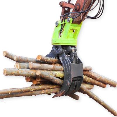 China Construction worksÂ   7 Ton Wooden Grapple Rotary Log Excavator Grapple For SK70SR SK75SR for sale