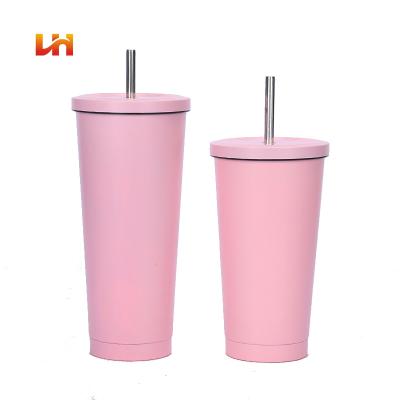 China PORTABLE Hot Selling Creative Stainless Steel Straw Cup Vacuum Bottle Car Water Cup for sale