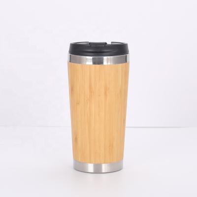 China Factory direct sale sustainable environmental protection bamboo mug, double-layer stainless steel coffee mug, 480ml mugs coffee for sale