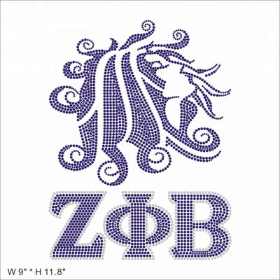 China Flatback Hotsale Zeta Phi Beta Sorority Afro Girls Rhinestone Transfer Designs for sale