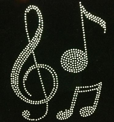 China Hot Flatback Factory Sale Music School Master Rhinestone Iron On Heat Transfers Designs For T Shirts for sale