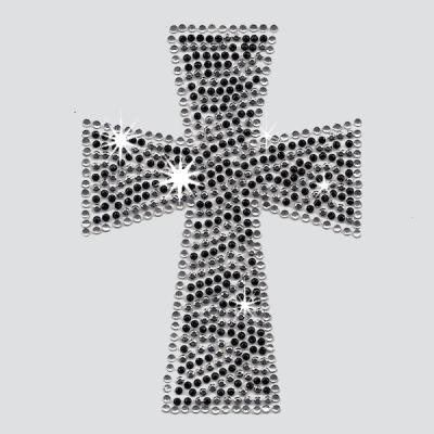 China Custom Hot-saling Flatback Cross Hotfix Rhinestone Transfer for sale