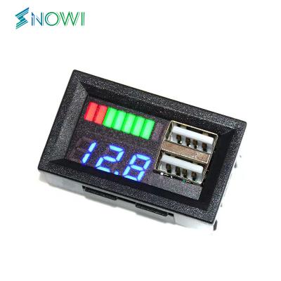 China Lead-acid Battery Test Digital Voltmeter 5V 2.4A USB Voltage Capacity Tester 12V - 24V Li-ion Lead Acid Battery Meter 3S-7S Battery Capacity Indicator for sale