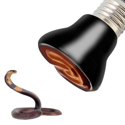 China Black Ceramic Lamp E27 Black 60W Heat Bulb Infrared Heat Emitter Lamp For Reptiles, Chickens, Lizards, Turtles, Snake for sale