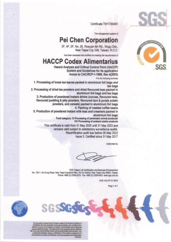 HACCP - PEI CHEN CORPORATION