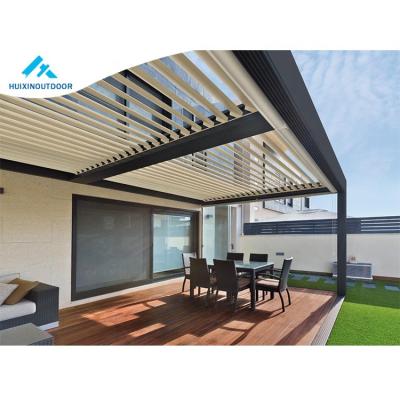 China Easily Assembled Canopy Aluminum Cover Garden System Roof Side Wall Terrace Gazebo Metal Canopy Rainproof Pergola for sale