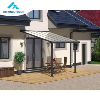 China Factory patio aluminum canopy tent polycarbonate metal garage tent modern door waterproof Anti-UV camping for sale