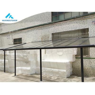 China POLY arch wall rainproof car awning threw sunsetter deck slope tent supplier rain shade terrace system metal patio cover for sale