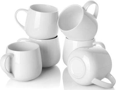 China Stored coffee mugs set 17 ounce porcelain cups for coffee, tea, cocoa and heated beverages for sale