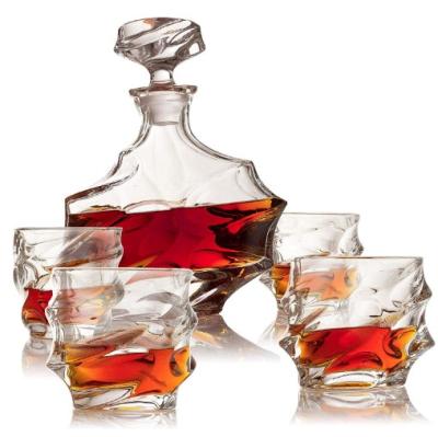 China CLASSIC Whiskey Decanter Set of 6 Old Fashioned Liquor Glasses and Decanters with Gift Box for sale