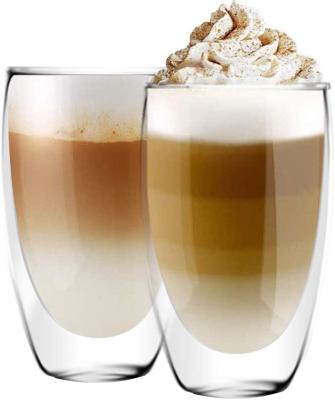 China Double Wall Stocked Insulated Glass, Coffee Or Tea Glass Cups, Thermo Insulated Glass For Latte, Cappuccino for sale