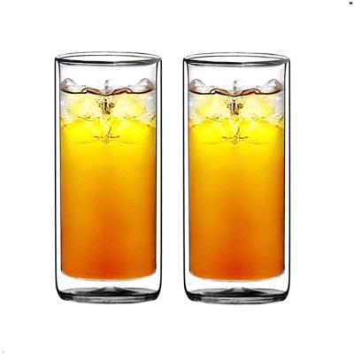 China Double Wall 16oz Strong Stocked Insulated Thermo Highball Glass Tumbler for Beer/Cocktail/Lemonade/Iced Tea for sale