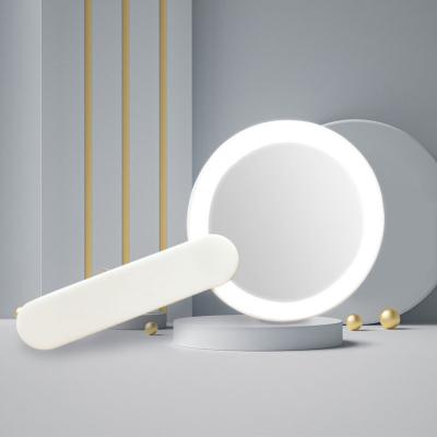 China Wholesale Private Label Small Led Makeup Mirror Pocket Lighted Hand Held Mirror With Led Custom Cosmetic Hand Mirrors for sale