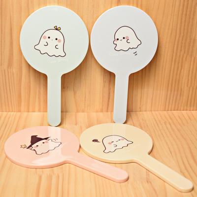 China Personalized Plastic Mirror Makeup Hand Held Vanity Mirror With Handle For Hand Held Gift Private Label for sale