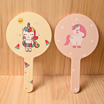 China Custom logo plastic cheap private label beauty mirror handheld makeup vanity mirror for sale