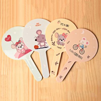 China Hot Sale Custom Logo Portable Hand Held Mirror Private Label Round Hand Held Cosmetic Mirror for sale