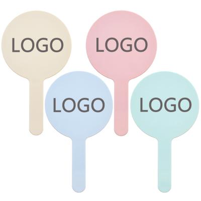 China Personalized Logo Custom Portable Round Travel Handheld Makeup Mirror for sale