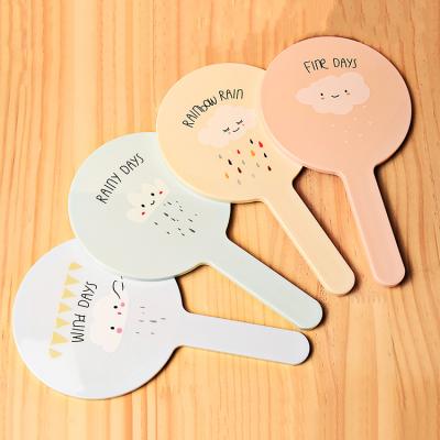 China Personalized Plastic Mirror Makeup Hand Held Vanity Mirror With Handle For Hand Held Gift Private Label for sale