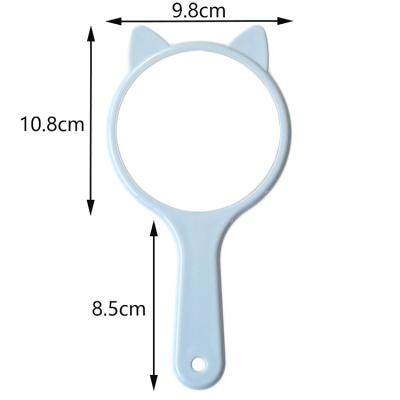 China Factory Outlet Custom Wholesale Cosmetic Mirrors Cat Ear Shape Custom Hand Mirror With Handle for sale