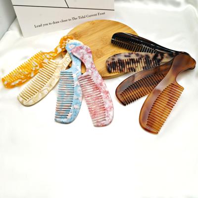 China For Home Use Korean Elegant Resin Wide Tooth Hair Logo Massage Wide Tooth Hair Cellulose Acetate Comb Set for sale