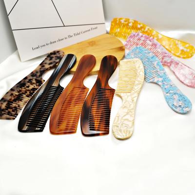 China For Home Use Custom Logo Design Candy Color Marble Pocket Hair Combs Biodegradable Acetate Hair Combs for sale