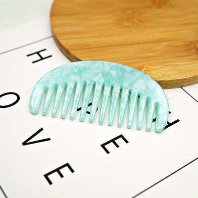 China For Home Use Leopard Marble Resin Cellulose Acetate Hair Comb Wholesale LOGO Wide Tooth Acetic Comb Custom for sale