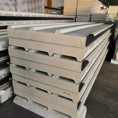 China 50mm metal PU sandwich panel for cold room roof panel, puf wall panel for warehouse for sale