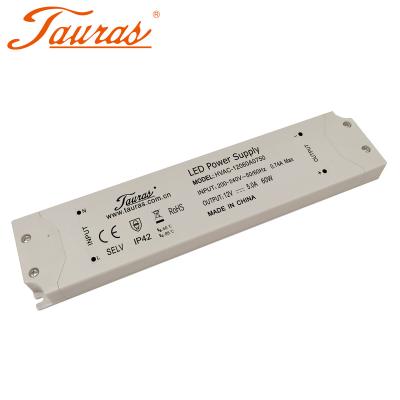 China Super Slim Plastic Housing 12V 60W LED Driver For LED Bathroom Mirror Driver,Cabinet Lighting Led Driver IP42 for sale