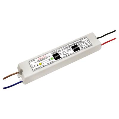 China Plastic Shell EMC Approval IP67 15W Waterproof LED Driver 12V/24V Constant Voltage Switching Power Supply VDC-12015A0283/VDC-24015A0283 for sale