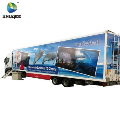 China Spray Air Amusement 12d Mobile Cinema Machine Theme Park Mobile Equipment Truck 5D Cinema System for sale