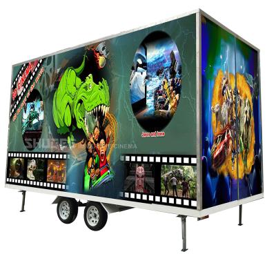 China Spray Air New Design 5D 7D 9D Truck Mobile Outdoor Cinema With Motion Chairs For Theme Park for sale